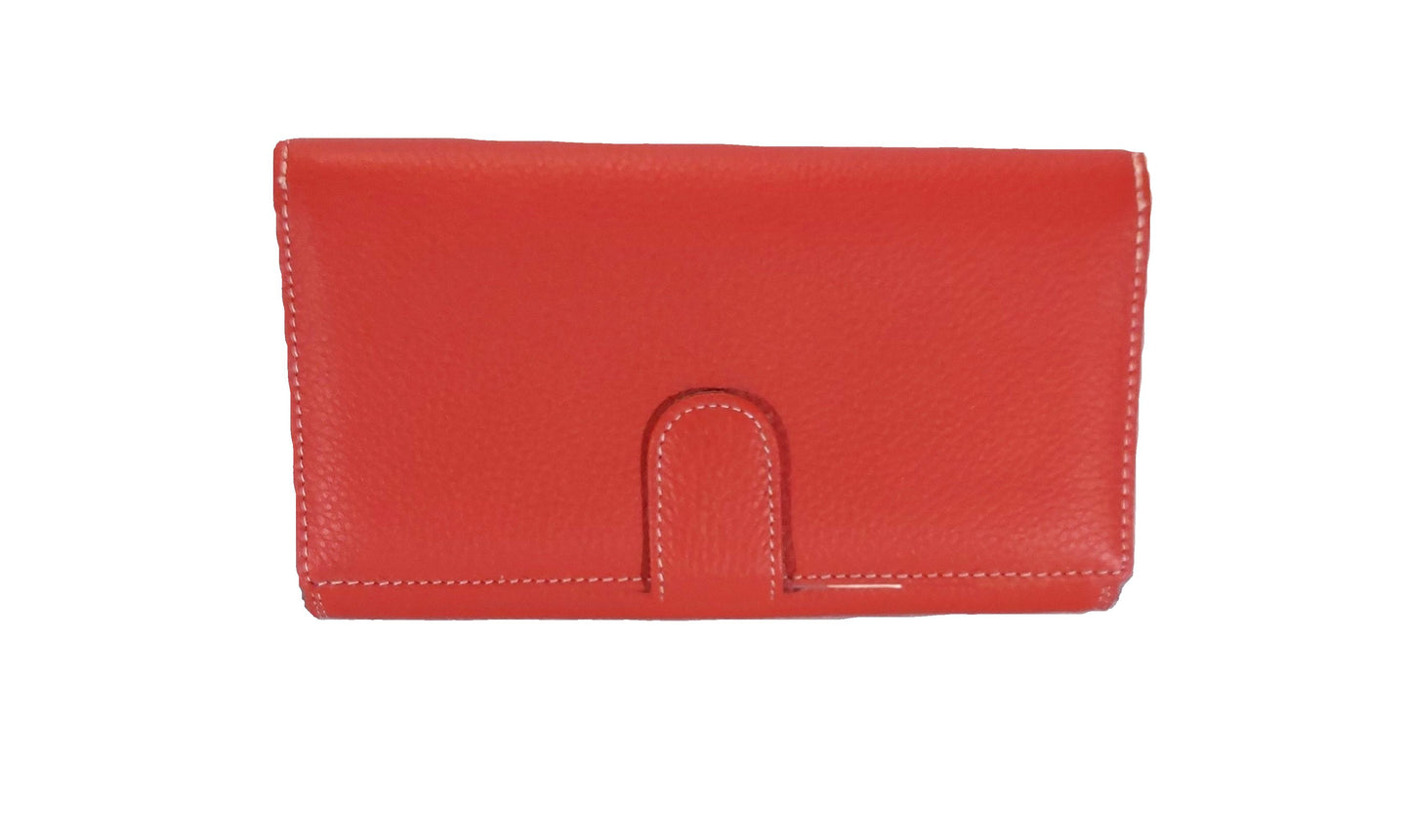 Leather Purse (Orange) Large