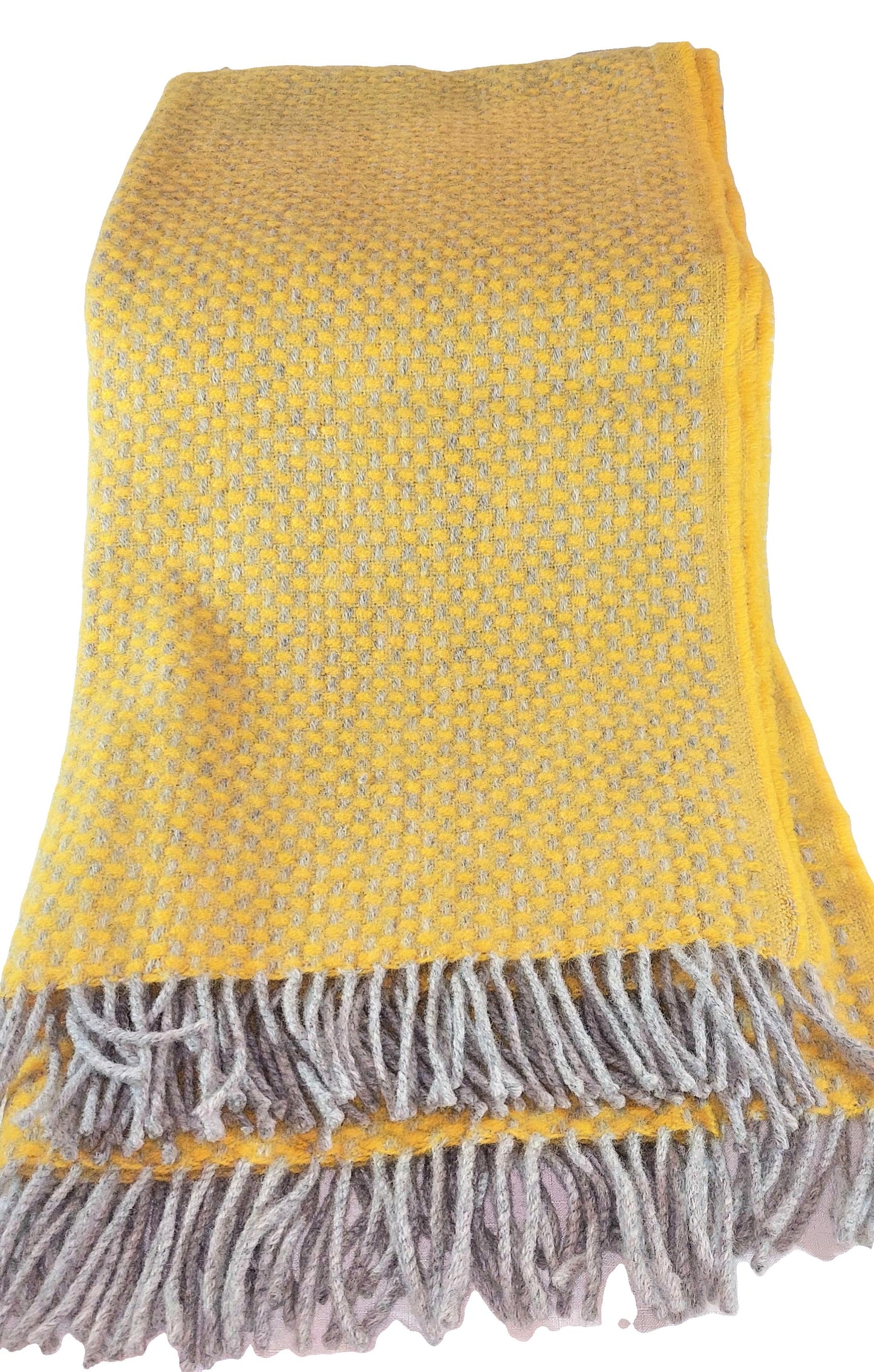 British Made Woollen Blanket Yellow (Weaved)