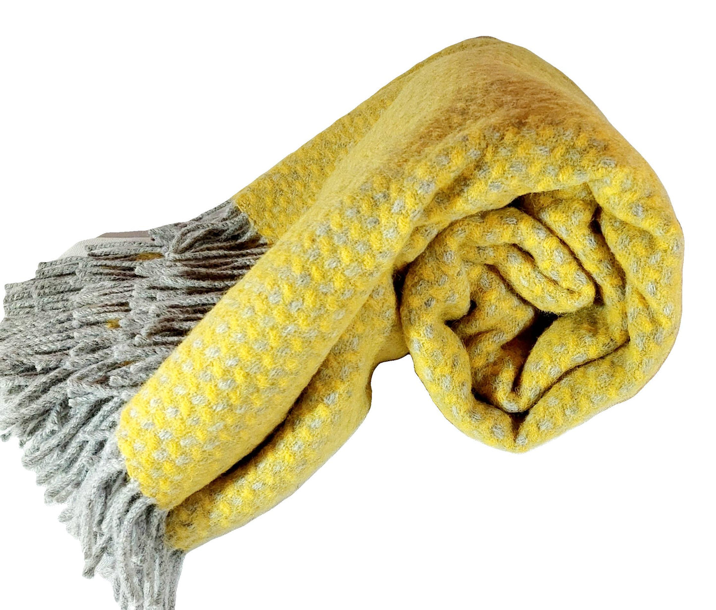 British Made Woollen Blanket Yellow (Weaved)