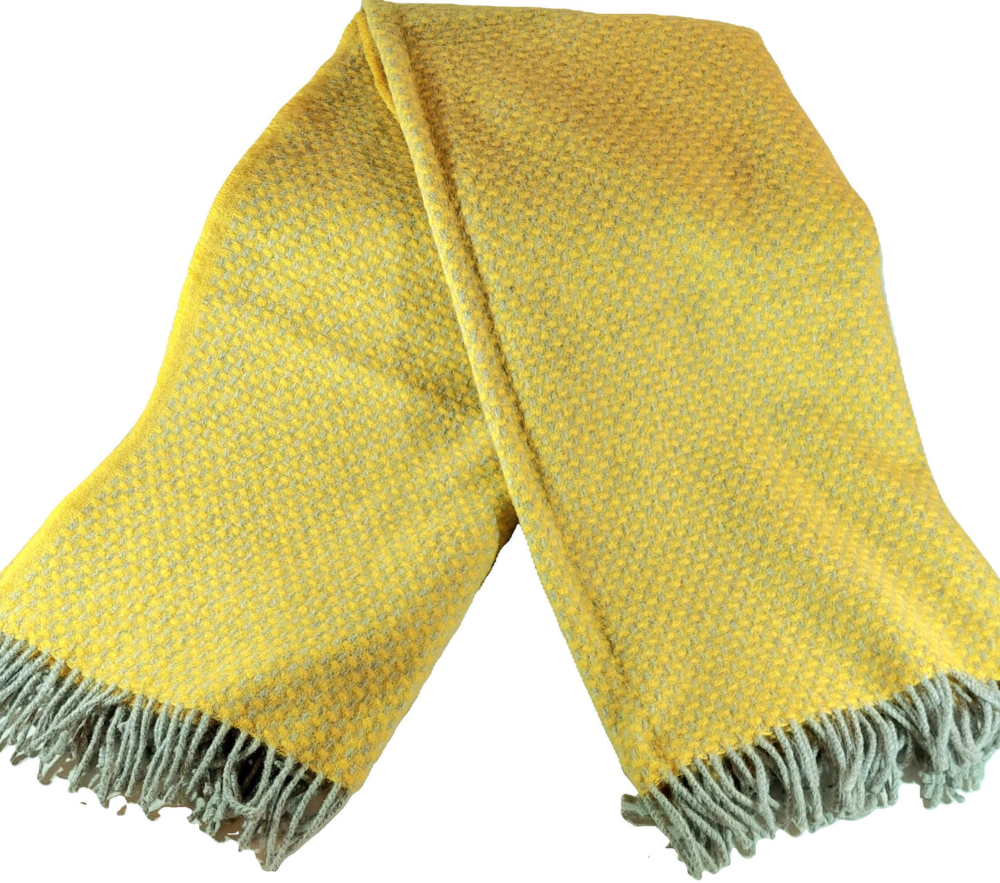 British Made Woollen Blanket Yellow (Weaved)