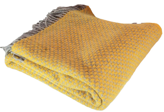 British Made Woollen Blanket Yellow (Weaved)