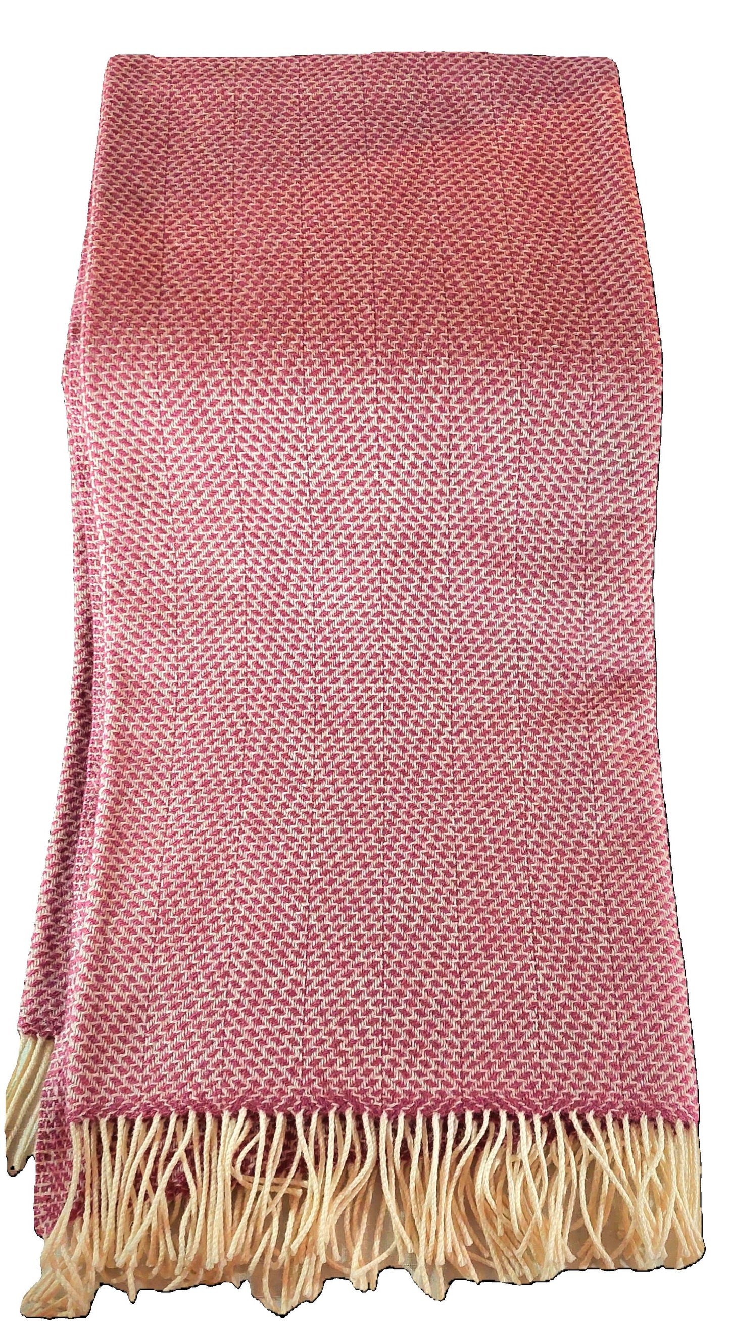 British Made Woollen Blanket Pink & Cream (Beehive)