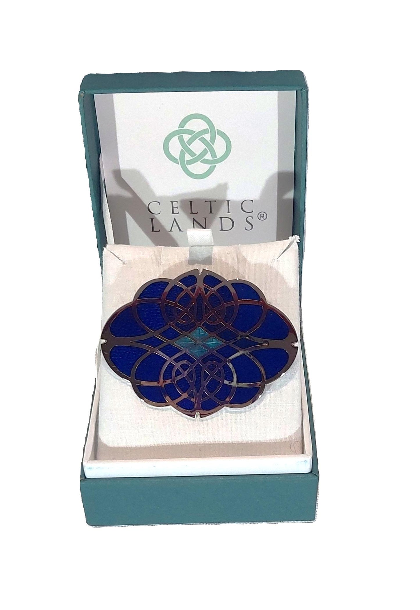 Celtic Lands Large Celtic Brooch (Blue)