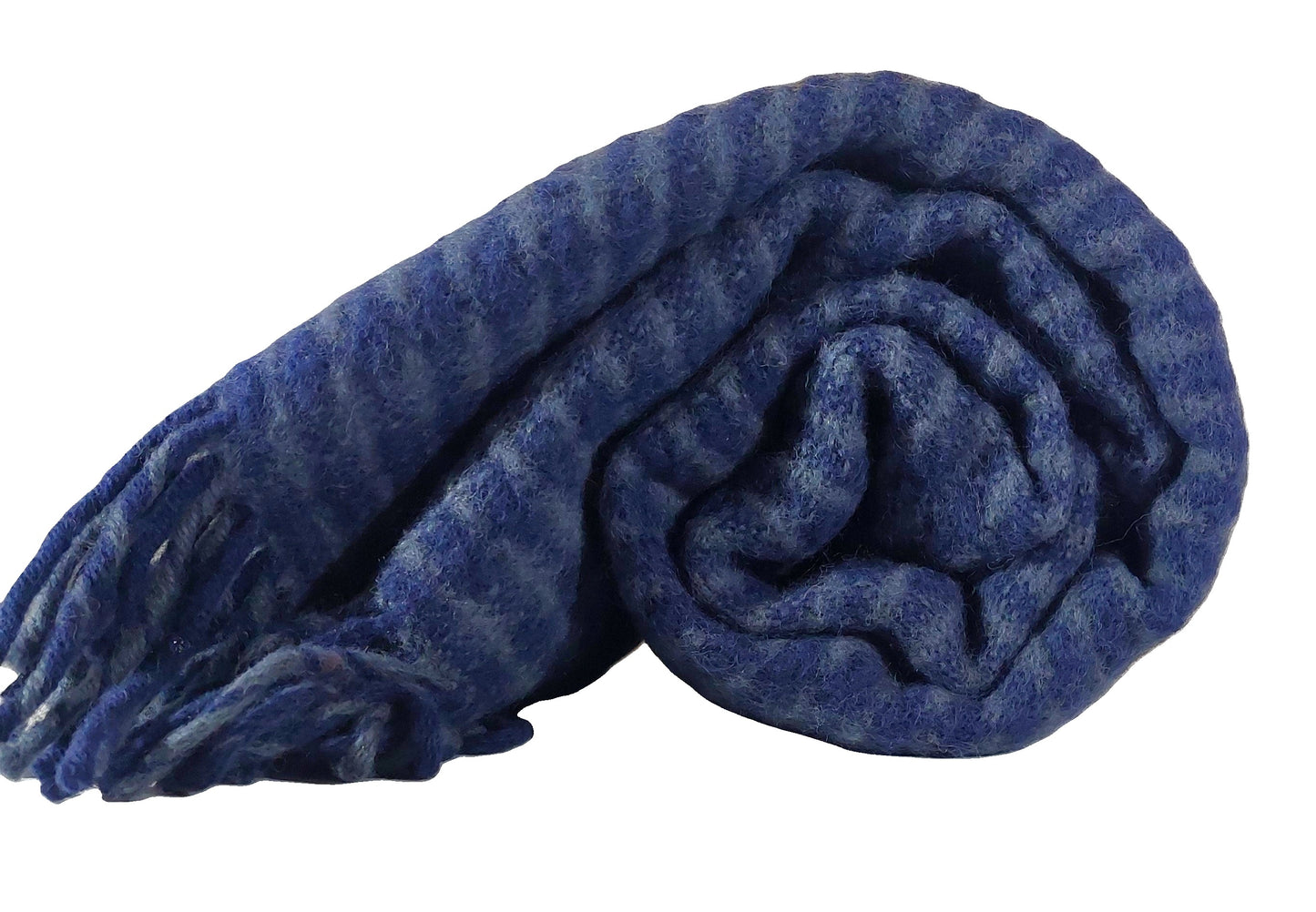 British Made Woollen Blanket Navy & Blue (Check)