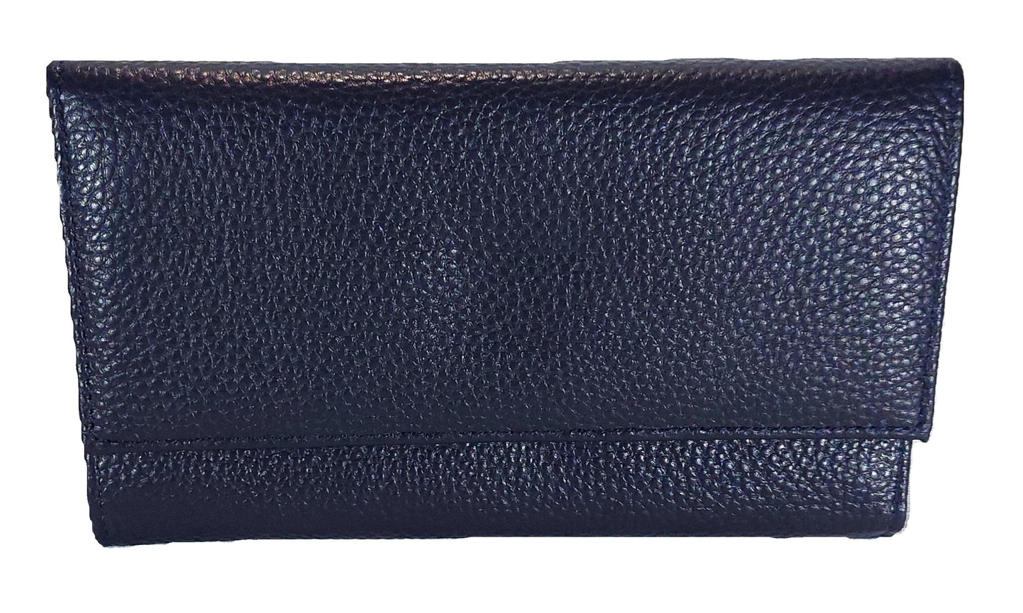 Leather Purse Large (Navy)