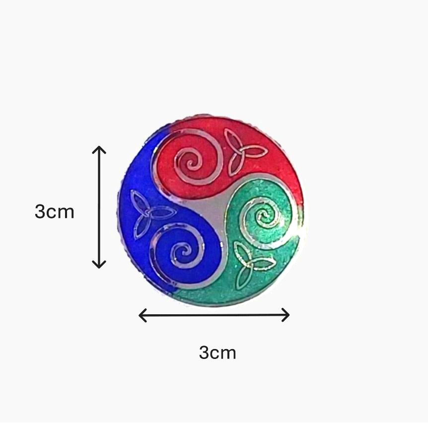 Celtic Lands multi-colour Triskelion Enamel Brooch