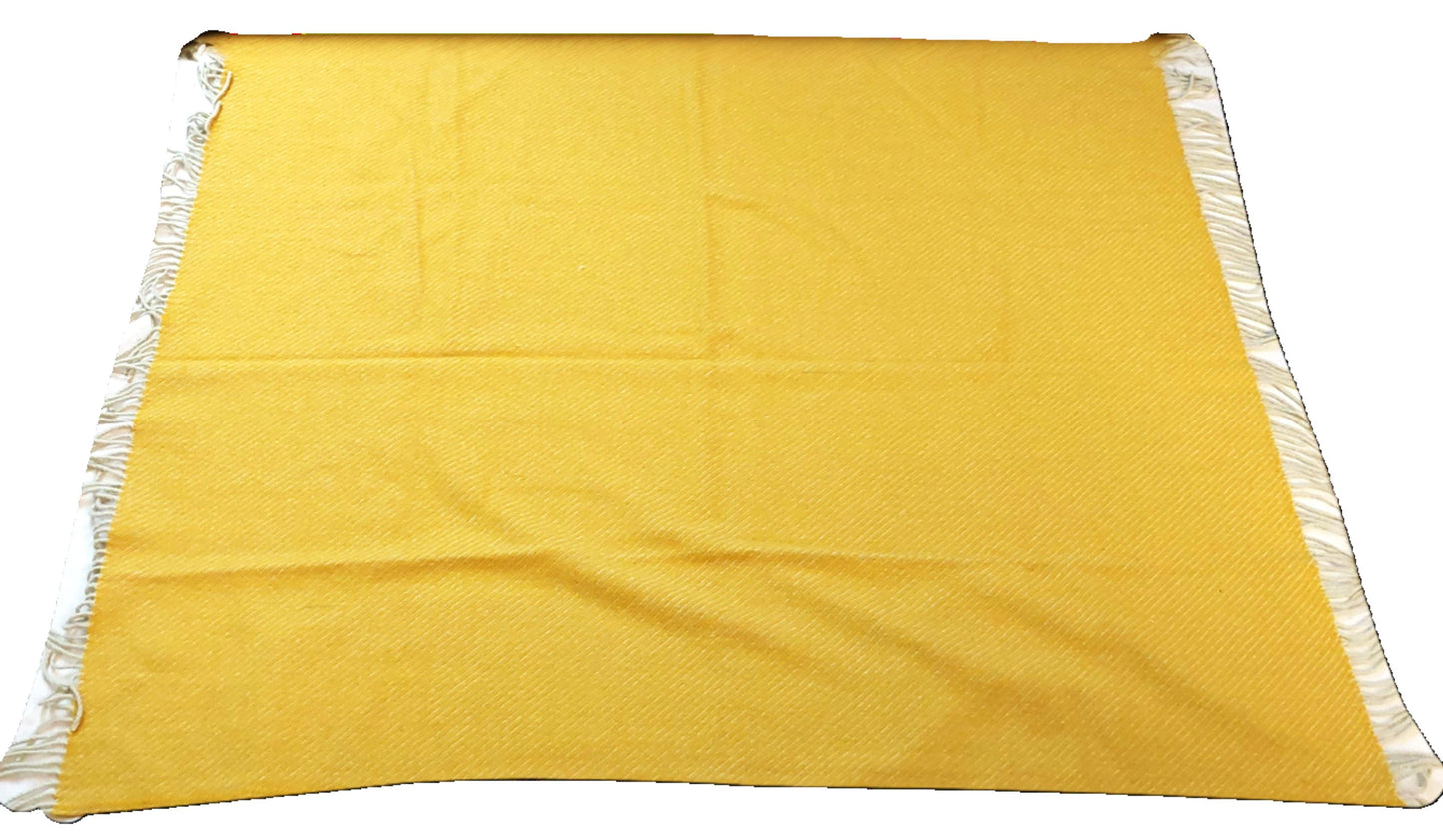 British Made Woollen Blanket Yellow (Pinstripe)