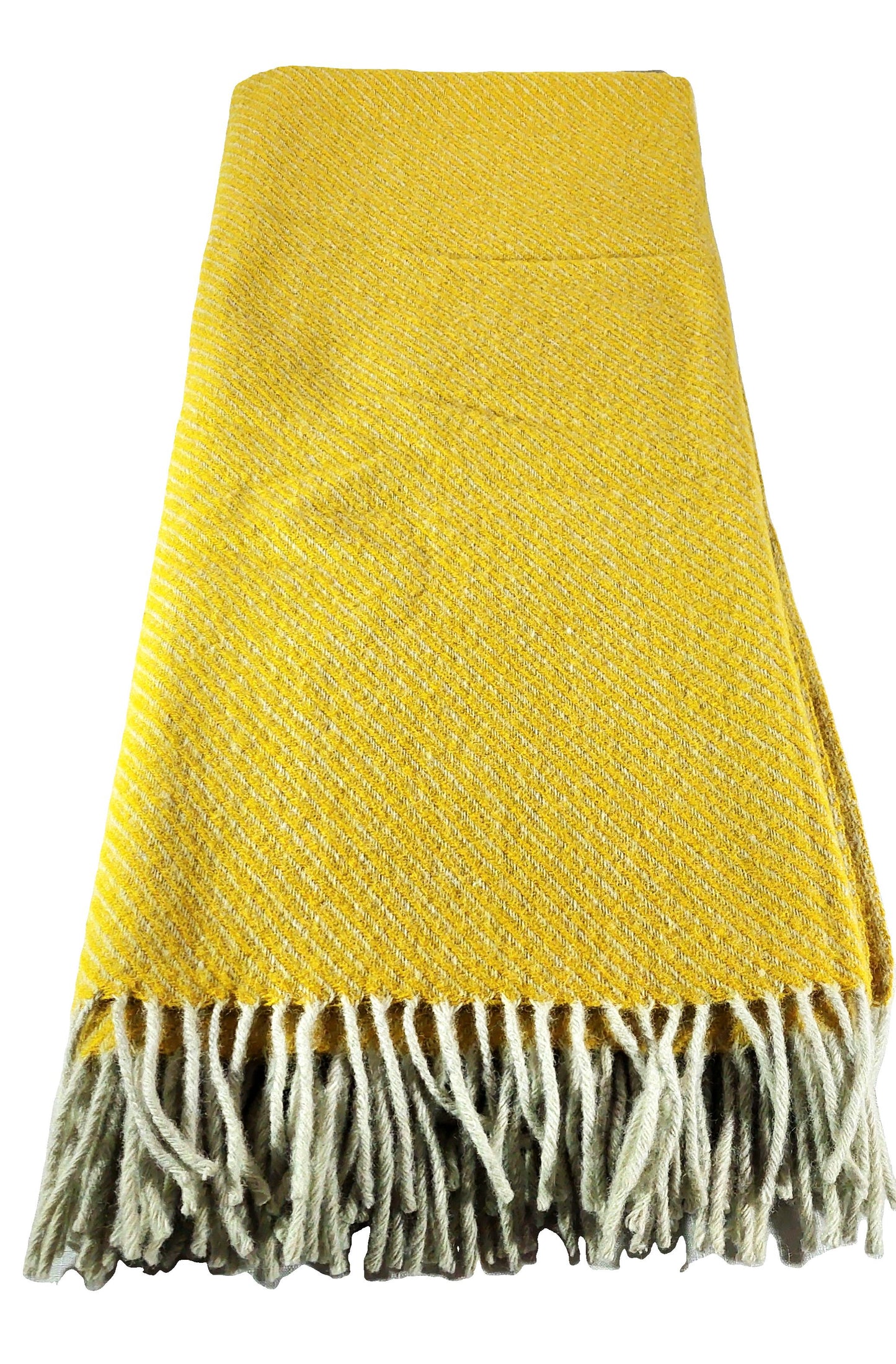 British Made Woollen Blanket Yellow (Pinstripe)